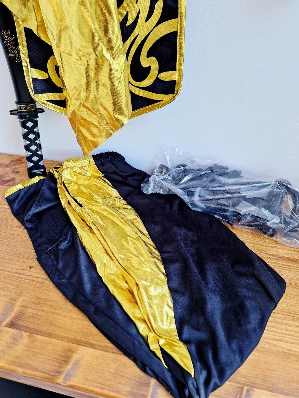Spooktacular Creations Golden Ninja Combat Costume Child Large (10–12)
